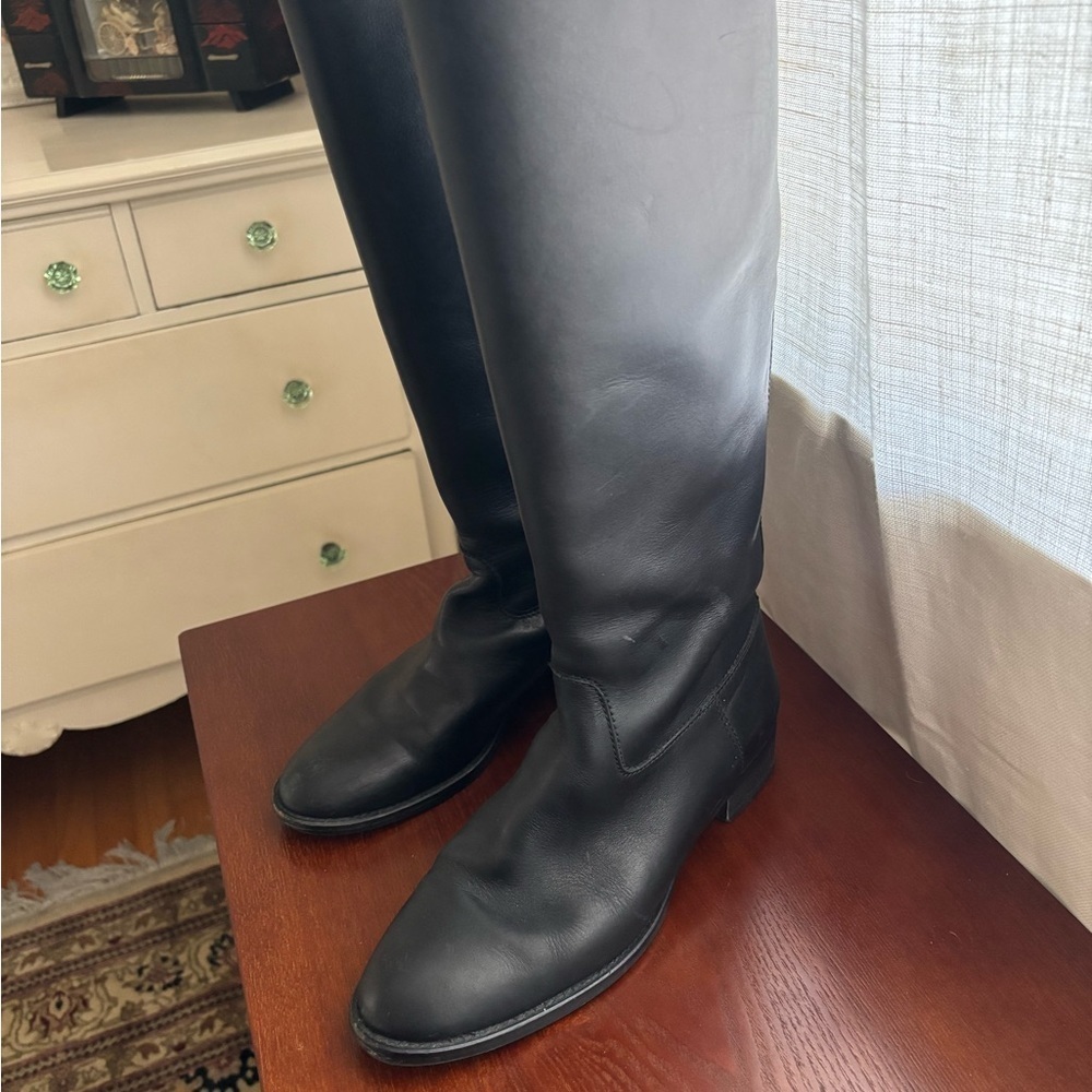 J. Crew Tall Black Leather Riding Boots - Picture 3 of 8